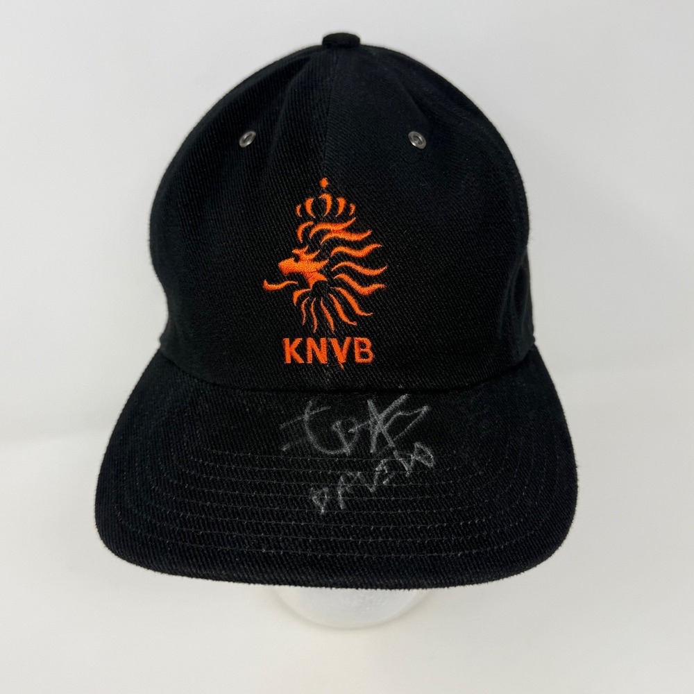Vintage Nike KNVB Netherlands Nederland Black Adjustable Strapback Hat Cap